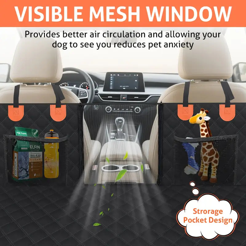 Oz Bargains™ Deluxe Waterproof Dog Car Seat Cover with Hard Base – Ultimate Comfort & Protection