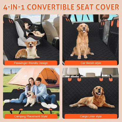 Oz Bargains™ Deluxe Waterproof Dog Car Seat Cover with Hard Base – Ultimate Comfort & Protection