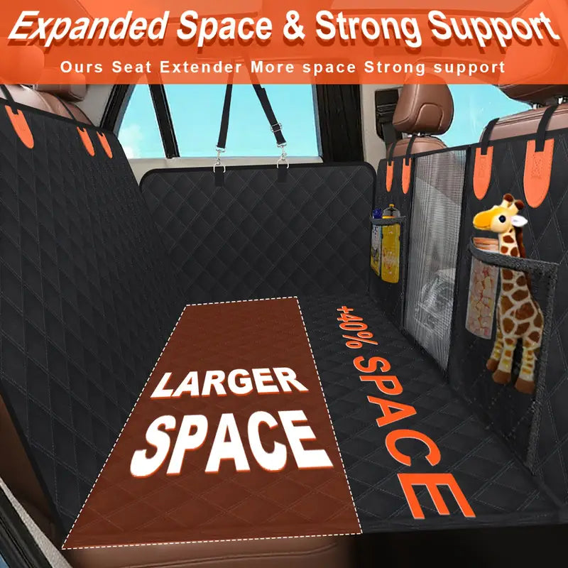 Oz Bargains™ Deluxe Waterproof Dog Car Seat Cover with Hard Base – Ultimate Comfort & Protection