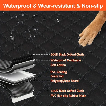 Oz Bargains™ Deluxe Waterproof Dog Car Seat Cover with Hard Base – Ultimate Comfort & Protection